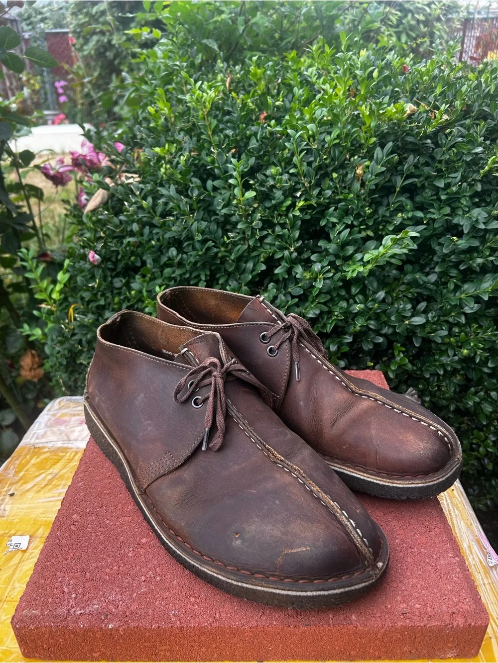 Clark’s Desert Trek Men’s Brown Leather Chukka Boots Size 11.4
